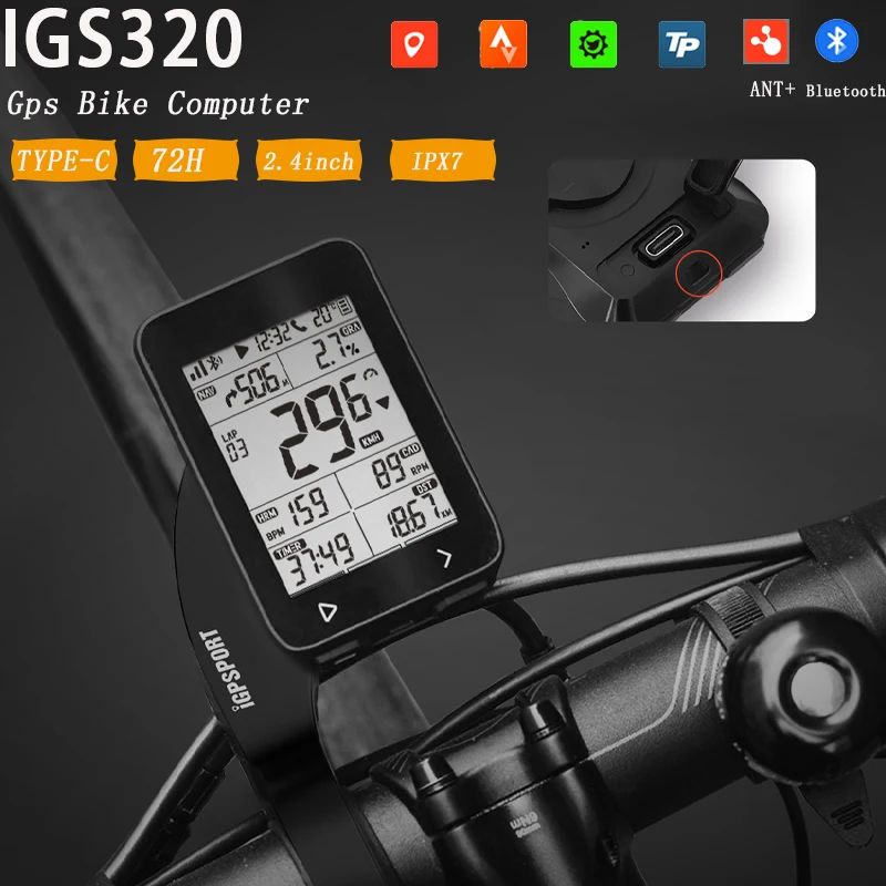 アクセサリー iGPSPORT GPS Bike Computer iGS320 IGPSPORT IGS320 Bicycle Computer GPS Global Offline Map Cycling