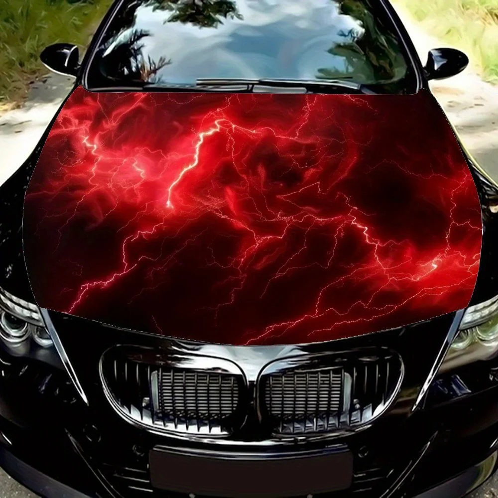 

Red Lightning Vinyl Packaging, Used for Car Hood Protection Film, Waterproof and Scratch Resistant | Ideal Gift for Car Enthusia