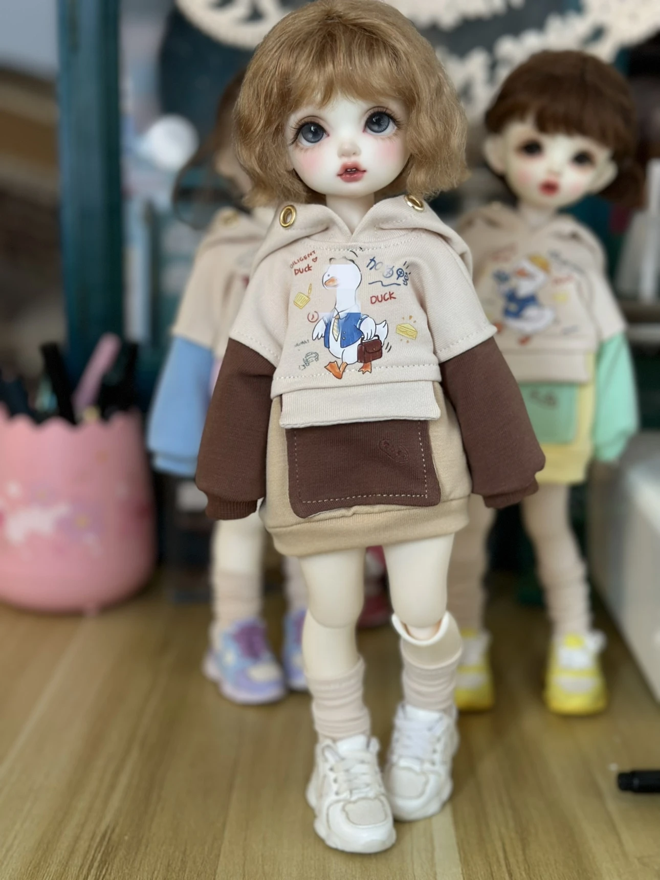 BJD doll clothes suitable for 1/4 1/5 1/6 size cute doll color matching sweater BJD doll clothe suit doll accessories (2 points)