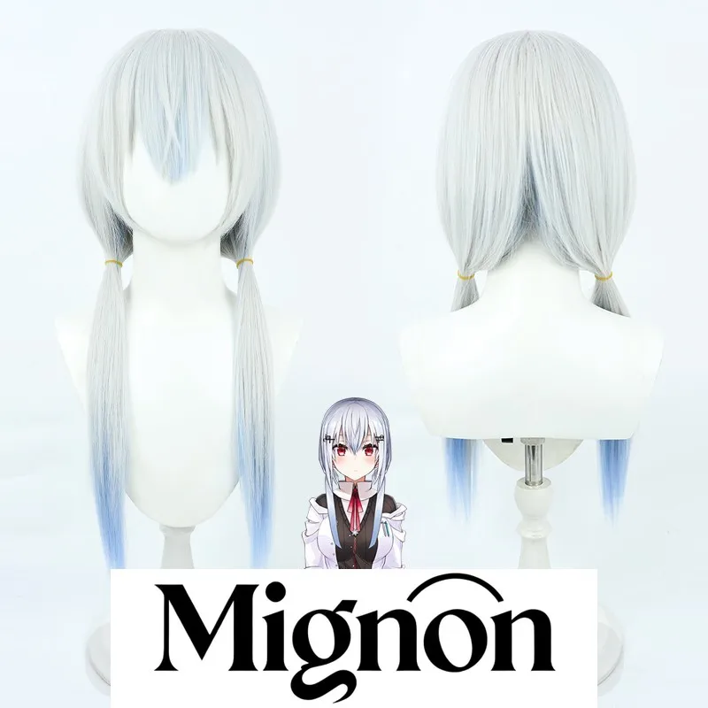 

VTuber Hasegawa Fuyuyuki cosplay wig silver white gradient Halloween gift