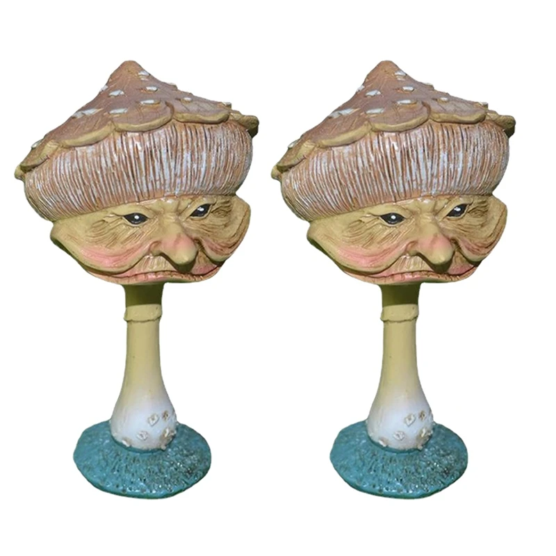 Mushroom Granny Face Mushroom Garden Decoration Outdoor Lawn Statue Mushroom Granny Crafts