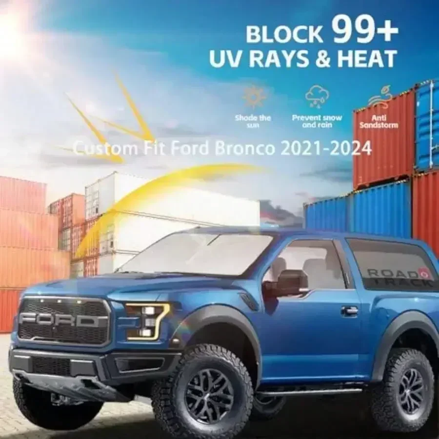 

Custom Fit Front Windshield Sun Shade For Ford Bronco 2021-2024 UV Block Heat Protection