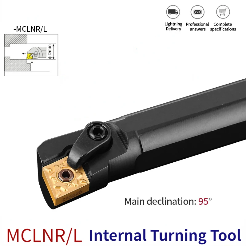 1pc S16Q-MCLNR12 S20R-MCLNR12 S25S-MCLNR12 Internal Turning Tool Holder CNMG12 Carbide Inserts Lathe Bar CNC Cutting Tools Set