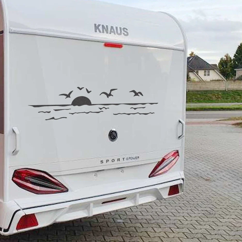 ملصقات ديكور إبداعية لشروق الشمس للسيارة ، شارات فينيل لشاحنة التخييم ، الحافلة ، القافلة ، منزل متنقل ، سيارة دفع رباعي ، شاحنة صغيرة ، بضائع ، قافلة ، ضبط تلقائي