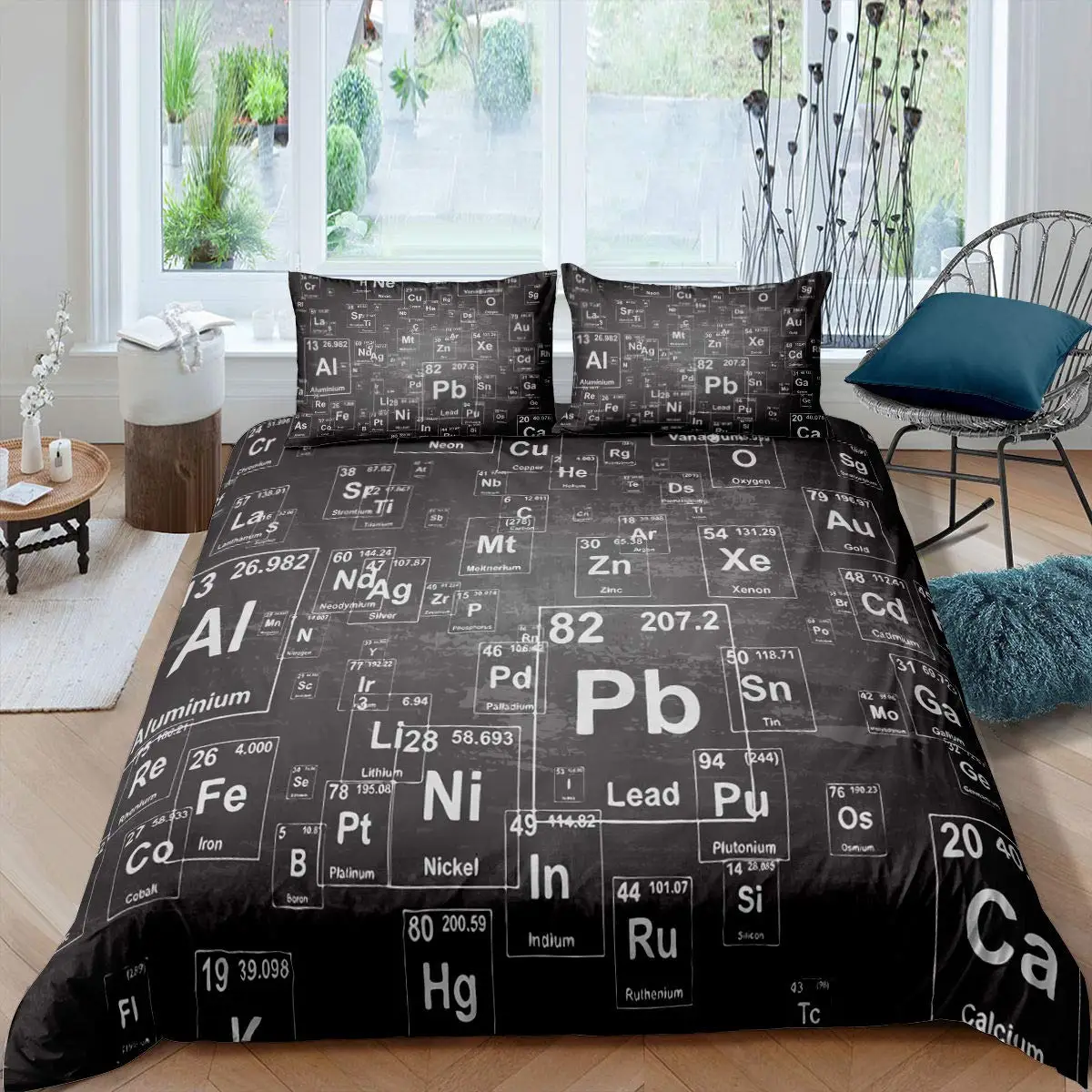 Chemistry Laboratory King Queen Duvet Cover Tube Microscope Graffiti Bedding Set Hippie Doodle Education Science Quilt Cover image 5