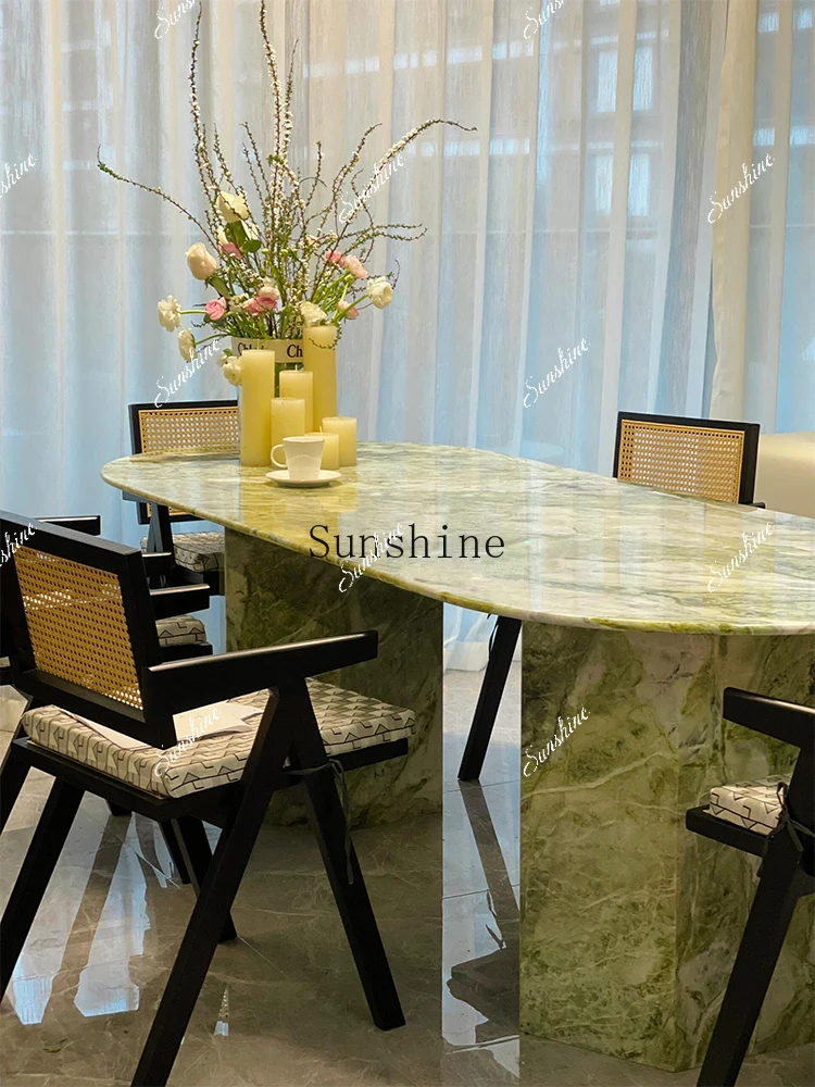 

Modern simple size apartment light luxury oval simple dining table FT