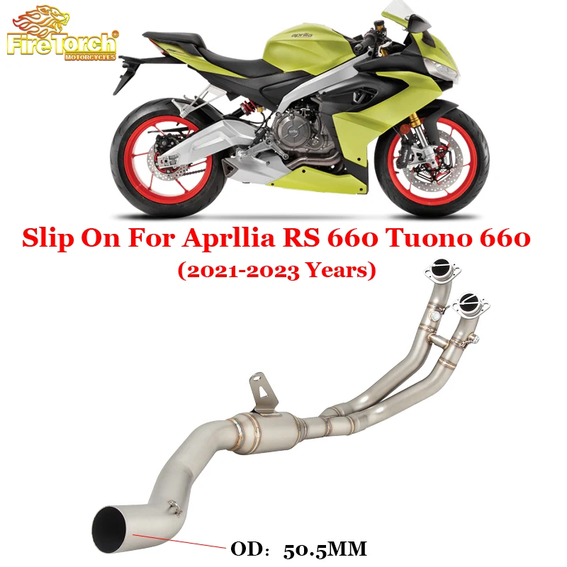 

For Aprllia RS660 RS Tuono 660 2021 2022 2023 Motorcycle Exhaust Escape System Modified 51mm Muffler Stainless Front Link Pipe