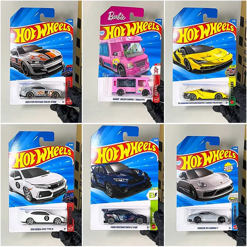 Mattel 2026A Original Hot Wheels garçons jouet voiture 1/64 moulé sous pression Lamborghini Honda Barbie Camper de rêve Chevrolet Blackbuck Ford Mustang Batmobile à collectionner cadeau de vacances 26A