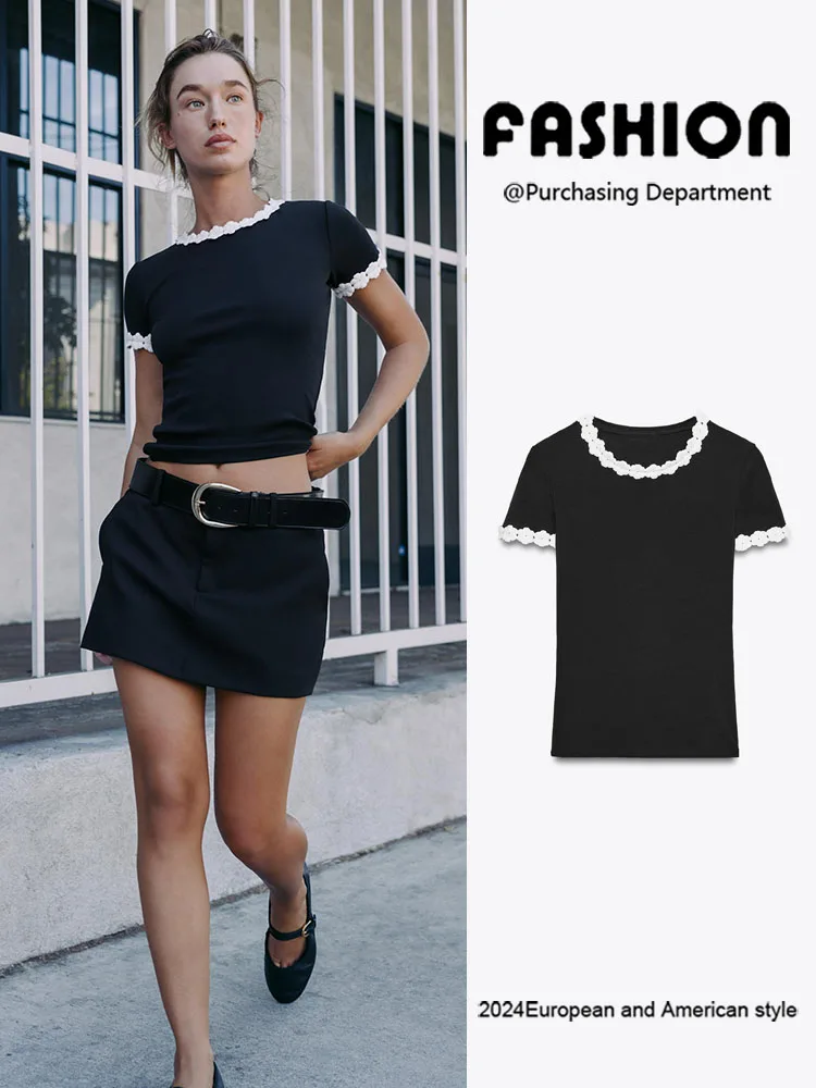 

Новая осенняя женская облегающая круглая футболка Ne ort Sve с цветочным узором, универсальный простой женский топ Faion