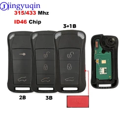 jingyuqin New 2/3/4 buttons Remote 315/433MHZ Flip Folding Car Key Shell For Porsche Cayenne GTS ID46 PCF7946