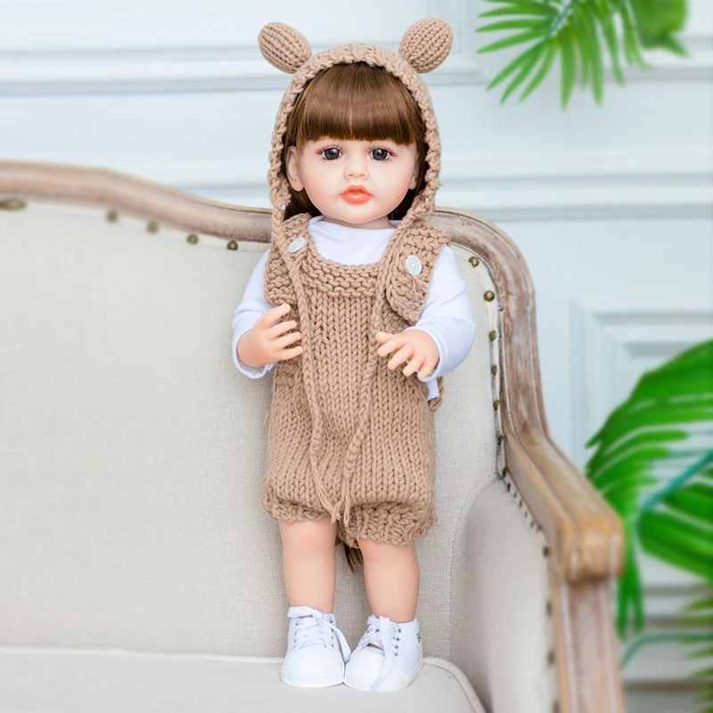 55cm  22 inch Reborn Baby Doll Full Body Silicone Waterproof Toddler Girl Doll Princess Lifelike Sof Touch Toy Christmas Gift