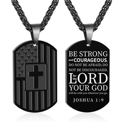 New Popular American Cross Necklace European and American Personalized Military Tag Dog Tag Stainless Steel