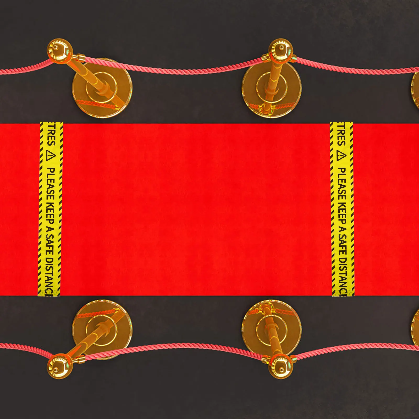 Safety Warning Tape Adhesive Distance Sticker Yellow Caution Tape Roll For Construction Keep Distance Sign