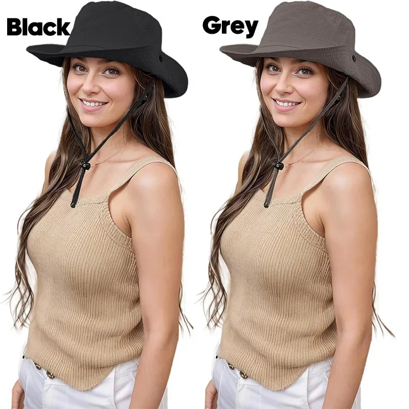 2024 Waterproof Hiking Summer Sun hat Women UPF 50+ Bucket Hat Wide Brim Bonnie Hat Outdoor Fishing Fisherman Sun protection