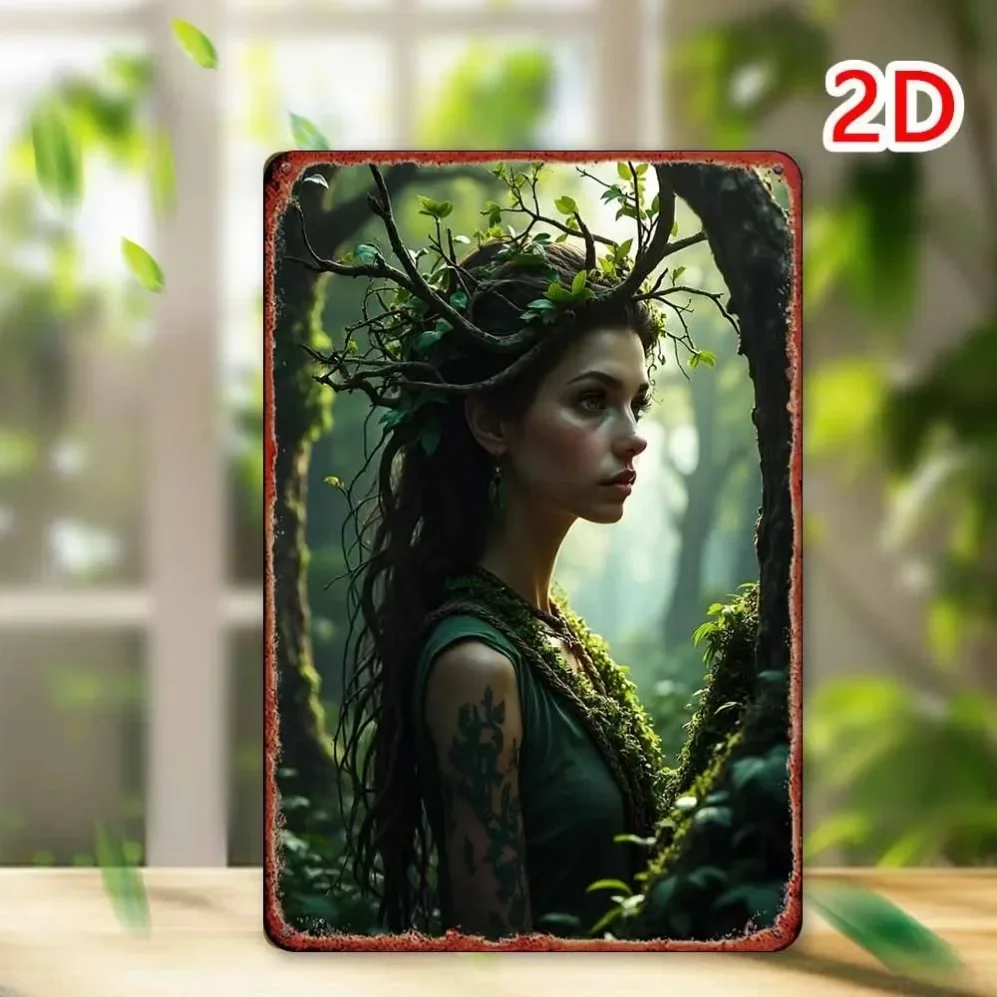 Forest Elf Metal Tin Sign Wall Art Decor for Bar Garage Bedroom Outdoor Garden