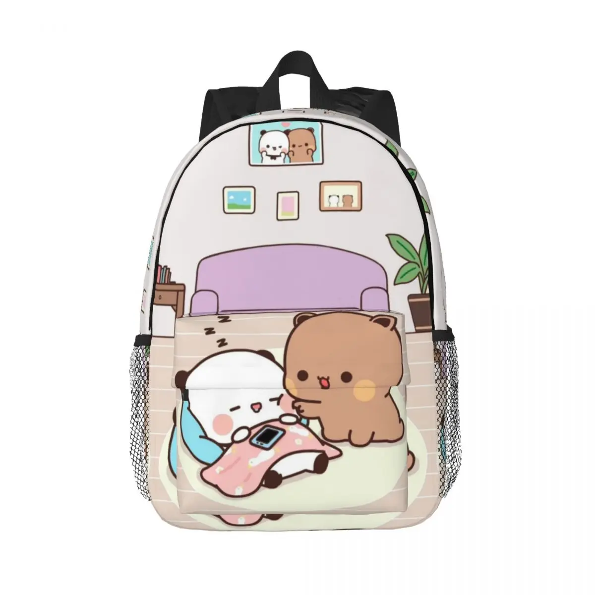 Panda Bear Hug Bubu Dudu Backpack for Men Women Fashion High School Hiking Travel Daypack College Shoulder Bag Outdoor 15in