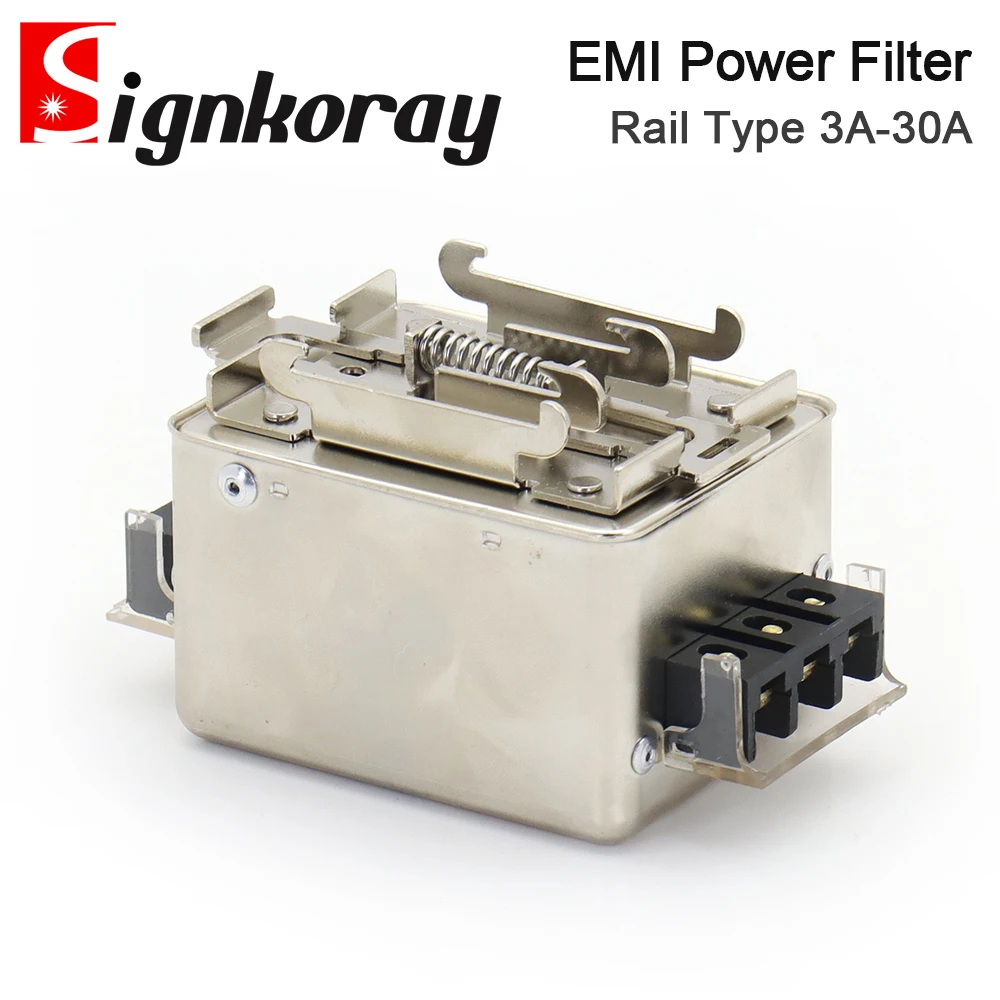 SignkoRay CW4L2-A-R Series 220VAC Power Filter 6A 10A 20A 30A Rail Type For Co2 Laser Cutting and Engraving Machine