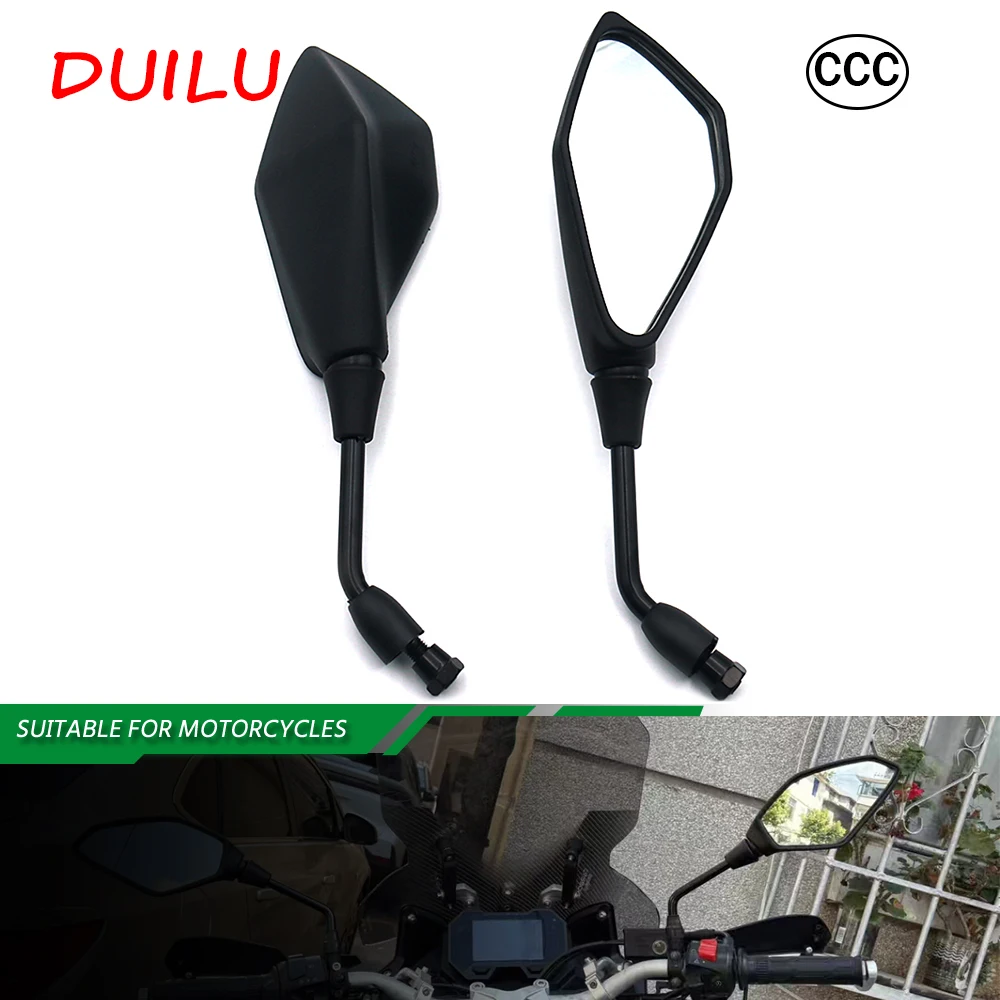 

10mm Motorcycle Rearview Mirror Adjustable Side For Kawasaki Z900 Z800 Z650 Z1000 KLX250 KLX300 KLX300SM KLR650 Z750 ER6N KLX250