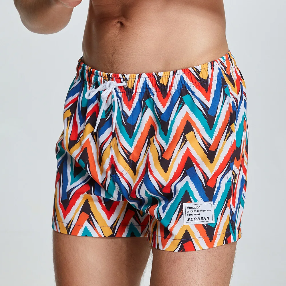 Men's Beach Personality Printed Loose Home Pants Casual Shorts Fashion Surf Shorts
