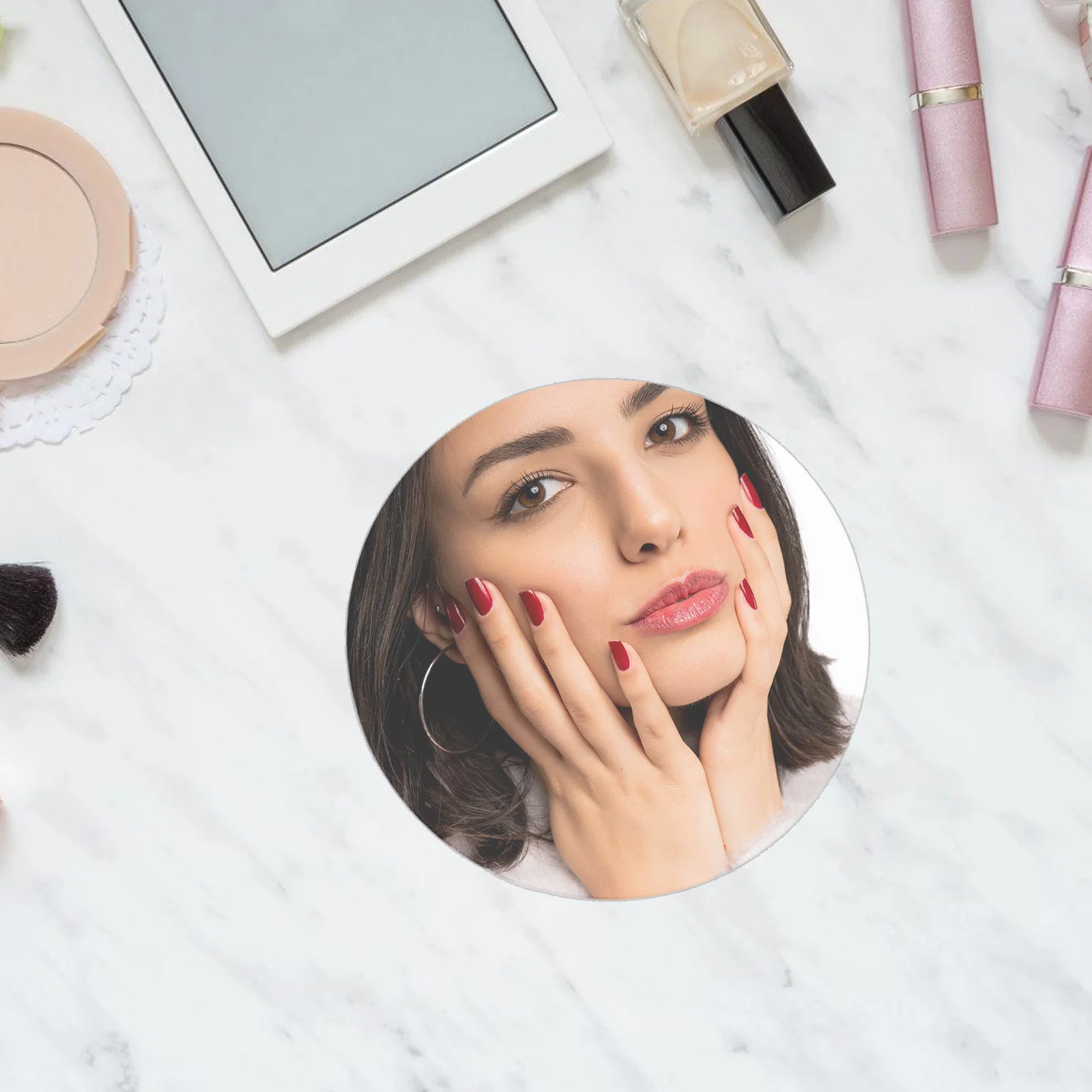 

4Pcs Round Makeup Mirror Lens Acrylic Clear Small Mirror Sheets DIY Craft Replacement for Makeup Mirrors Craft Mirrors