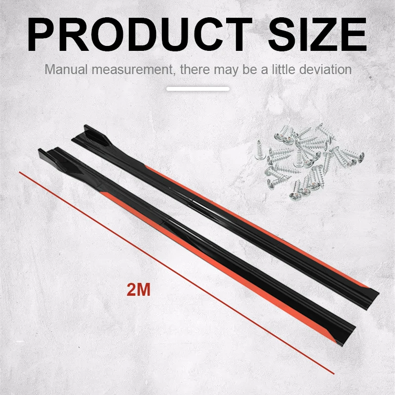 Separador de labios para parachoques, piezas de modificación automotriz, estilo deportivo, 8 piezas, 2m/2,18 m, extensión de faldón lateral Universal, placa basculante