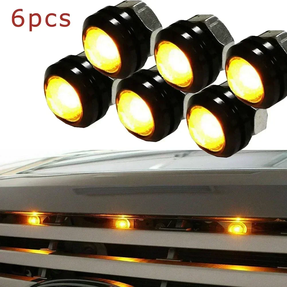 6x Front Grille Bumper Grill Hood Amber LED Lights Side Marker Lights For Dodge RAM 1500 2500 3500 For Raptor SVT-Style LED