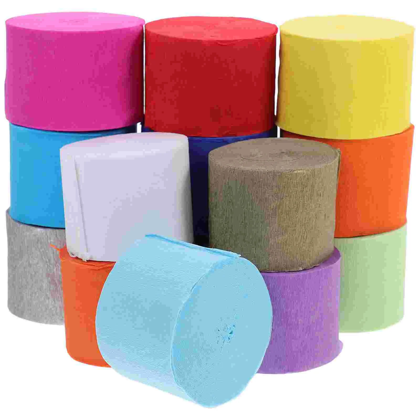 7pcs Crepe Paper for Party Red Silk Ribbon Blue Tissue Decorative Bulk Streamers