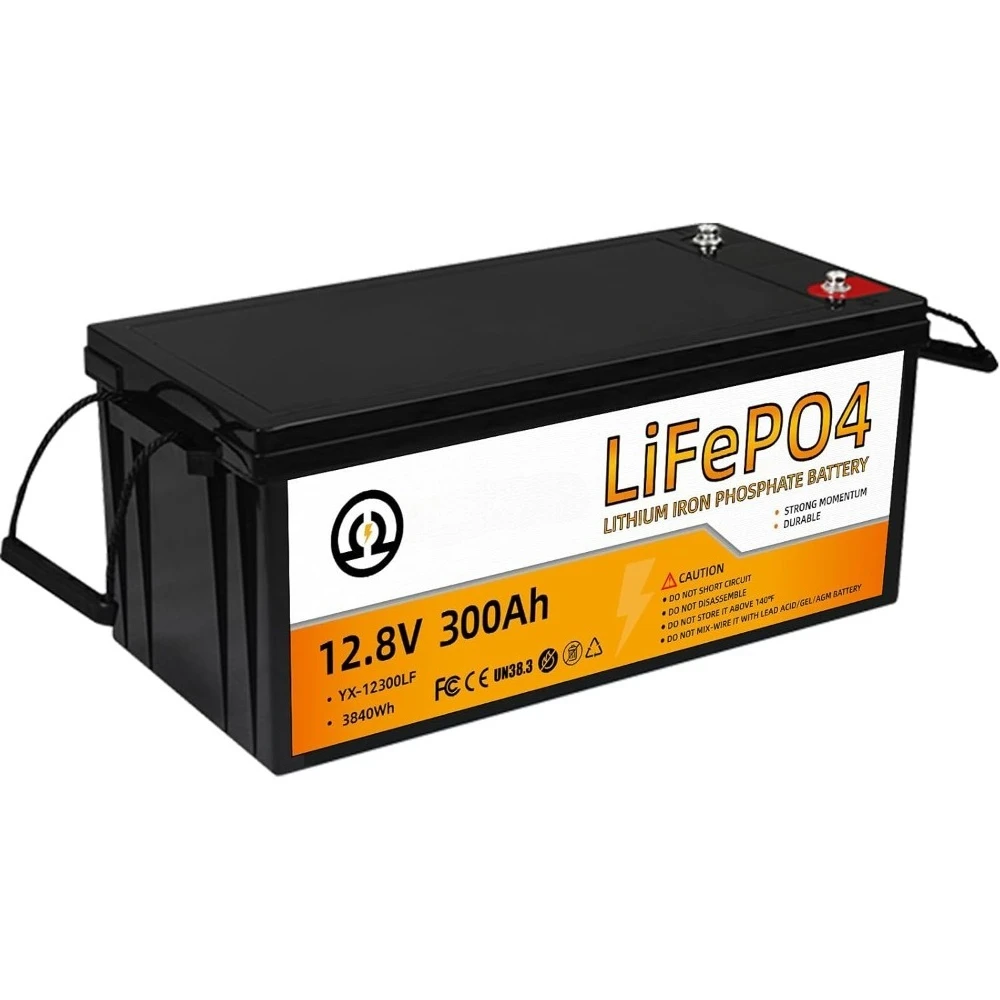 

12V 300Ah Lithium Battery LiFePO4 Deep Cycle Battery,200A BMS,Up to 15000 Cycles,Perfect for RV, Home Storage,Marine,Solar Power