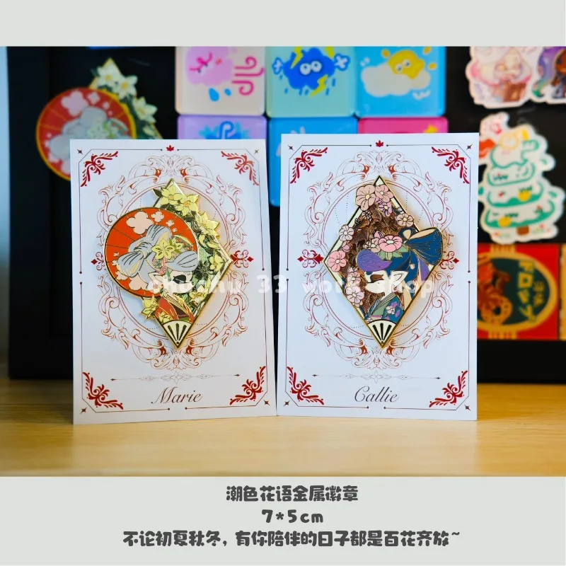 

В наличии Platoon3 Реактивный воин Модный цветочный язык Металлический значок Сяомей Сяоин дает свою девушку Фигурка Подарок