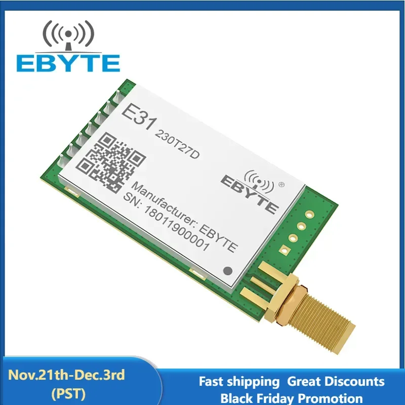 AX5243 230Mhz RF LoRa Wireless Transceiver Module 2W E31-230T33D Antenna 8km Long Range UART Wireless Transmitter and Receiver