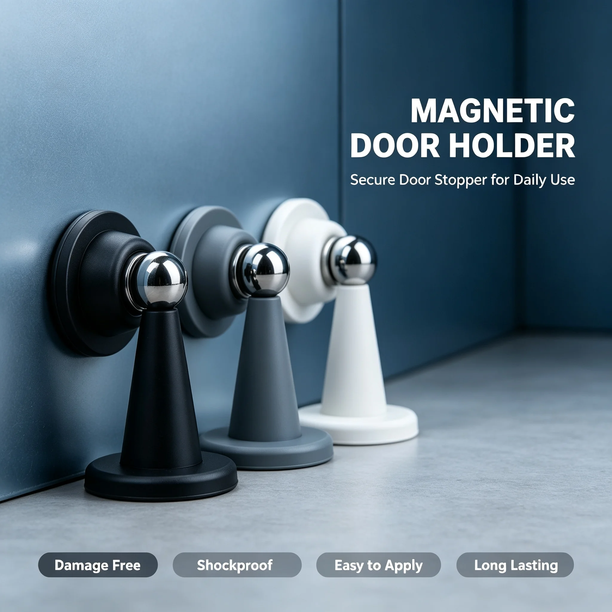Home Office Interior Design - Silent Anti‑Collision Magnetic Door Stopper Silicone