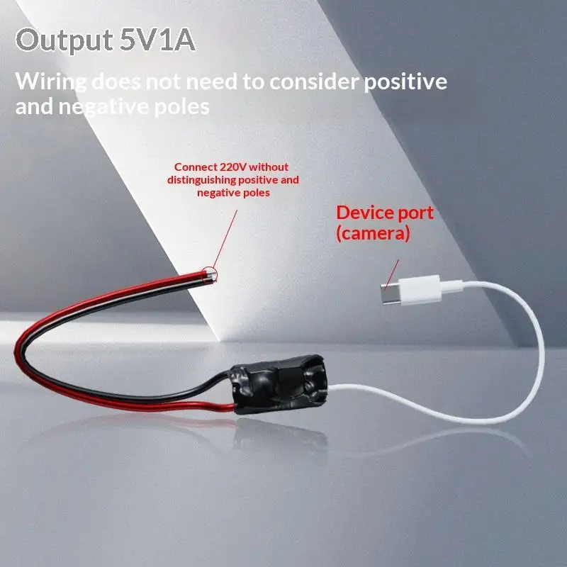1Pc Wireless Video Camera Power Transformer AC 220V To DC 5V 1A 2A Household Power Supply WiFi Monitoring Adapter USB Type-C