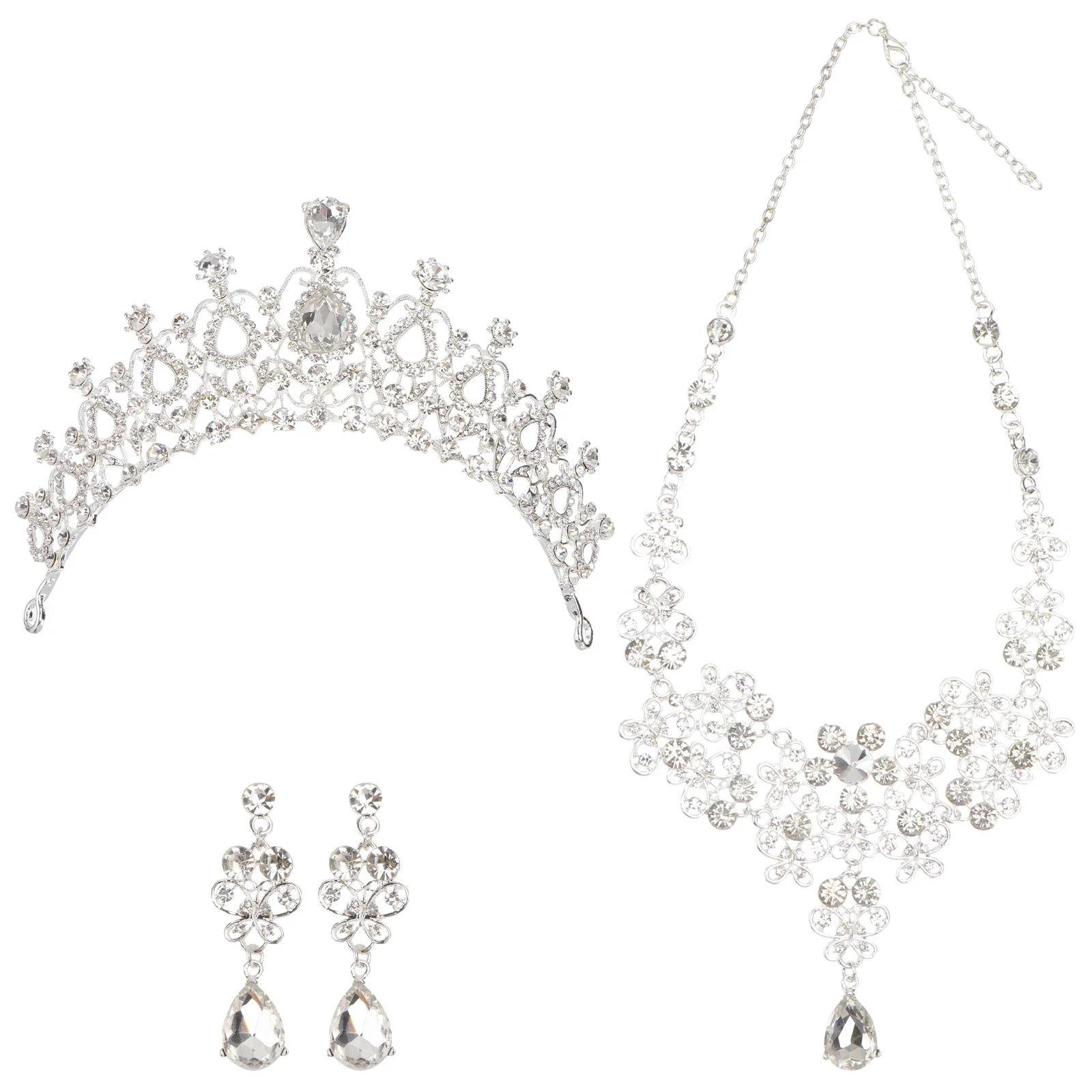 

1 set Crystal Bridal Headband Set Wedding Crown Earrings Bride Headdress Accessories Bridal Earring Set Wedding Decor Prom