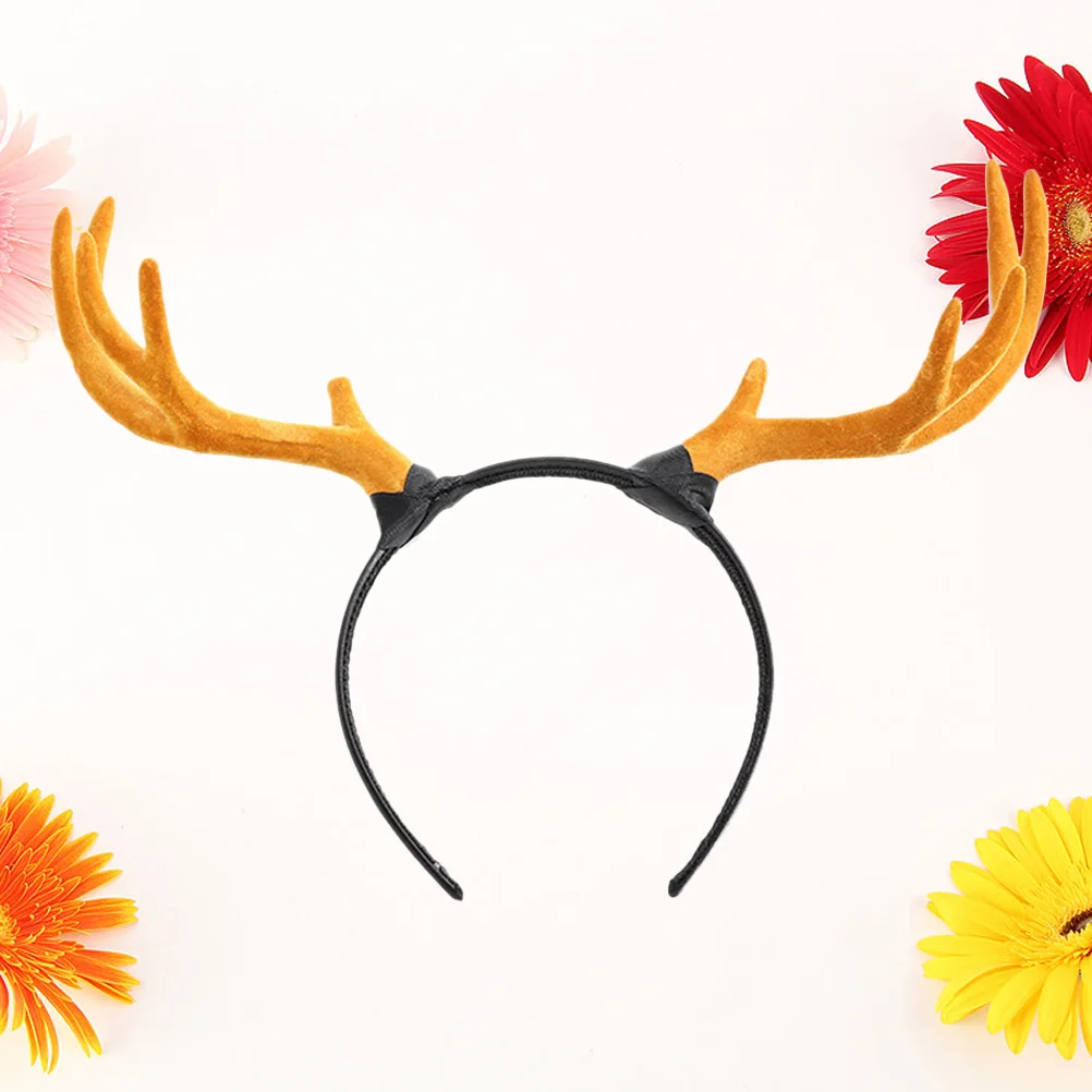 Antlers Headband Hair Costume Accessory for Halloween Christmas Festivals Masquerade Cosplay Stage Performance (Brown)