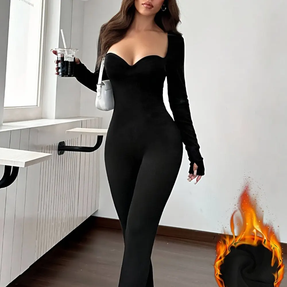 

Осенне-зимний комбинезон, индивидуальный крой, воротник, украшение на пуговицах, стильный женский длинный брючный костюм, повседневная удобная одежда