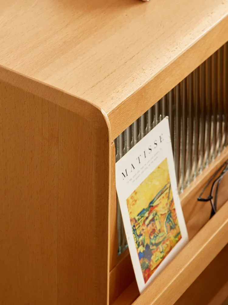 

-Solid Wood Bedside Cabinet Modern Minimalist Bedroom Bedside Small Ultra-Narrow Storage Cabinet Home Side Cabinet Locker