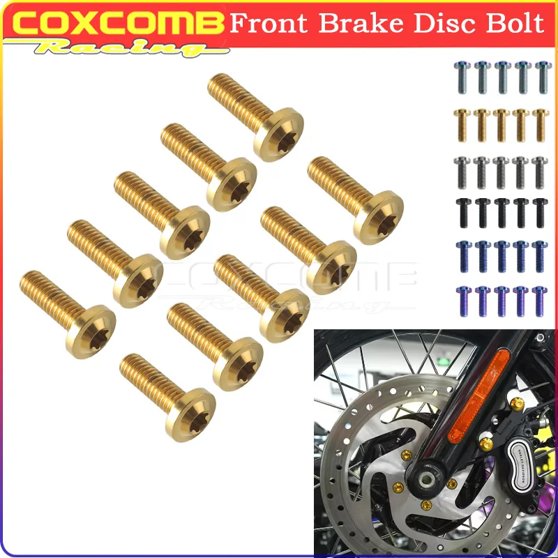 Titanium Brake Rotor Bolts Replace 46646‑05 3655A For Harley Street Glide Road Glide 90‑Later Grade5 Torx Screws Anodized Parts