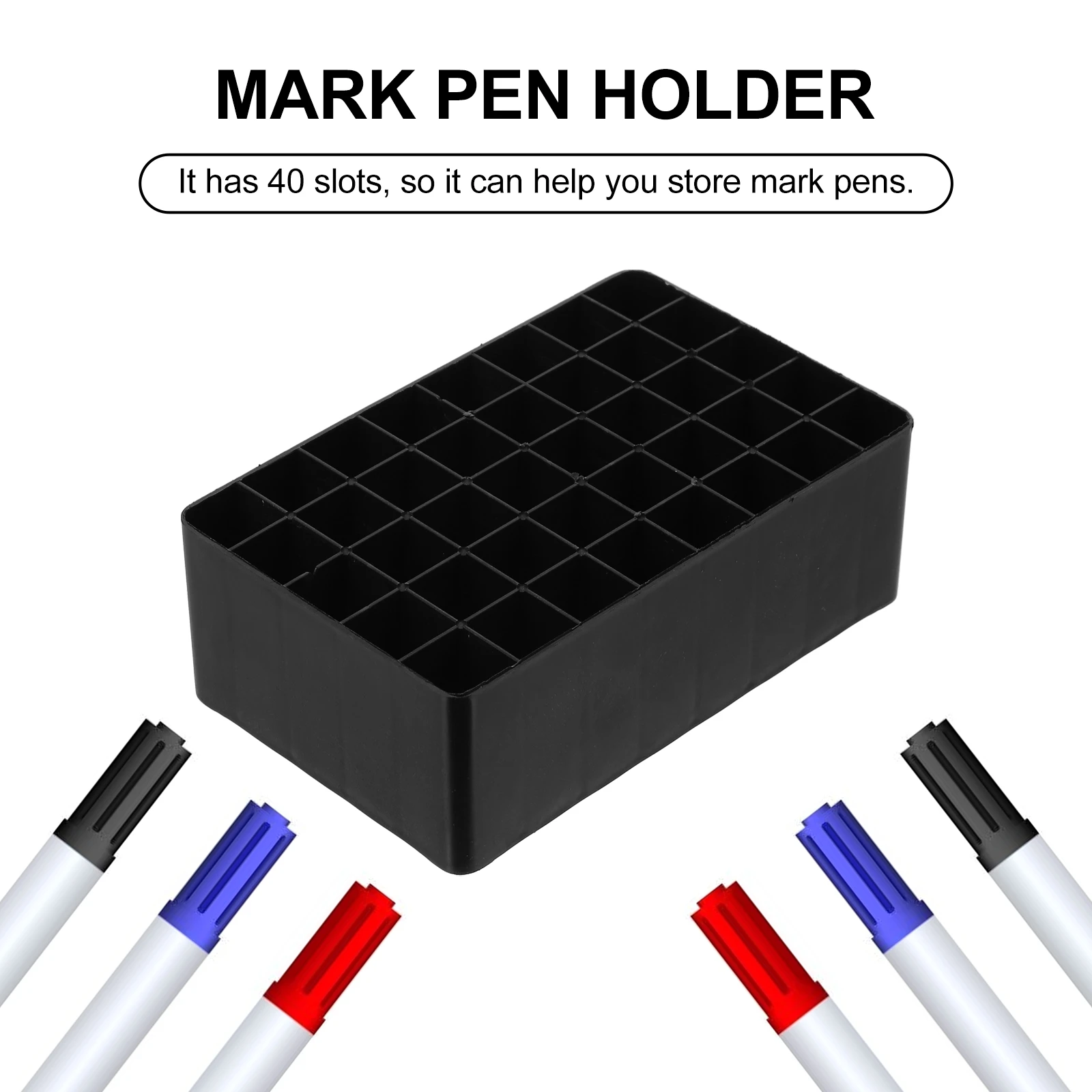 

4 Pcs Pen Storage Organiser Box Marker Organizer Desk Organizers Black Plastic Office