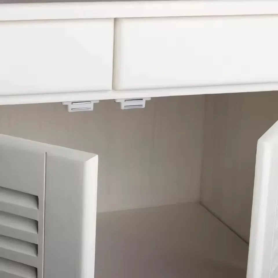 Convenient Cupboard Kitchen Furniture Magnetic Cabinet Door Latch Closures White Plastic Strong Powerful Magnet Catch