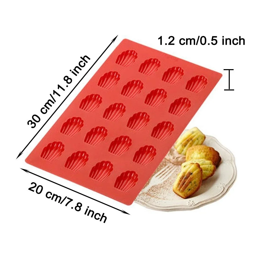 9/20 Cavity Silicone Madeline Cookies Pan Nonstick Baking Pan for Make Madeleine Cookies Tin Tray Cookie Pans Baking Tool
