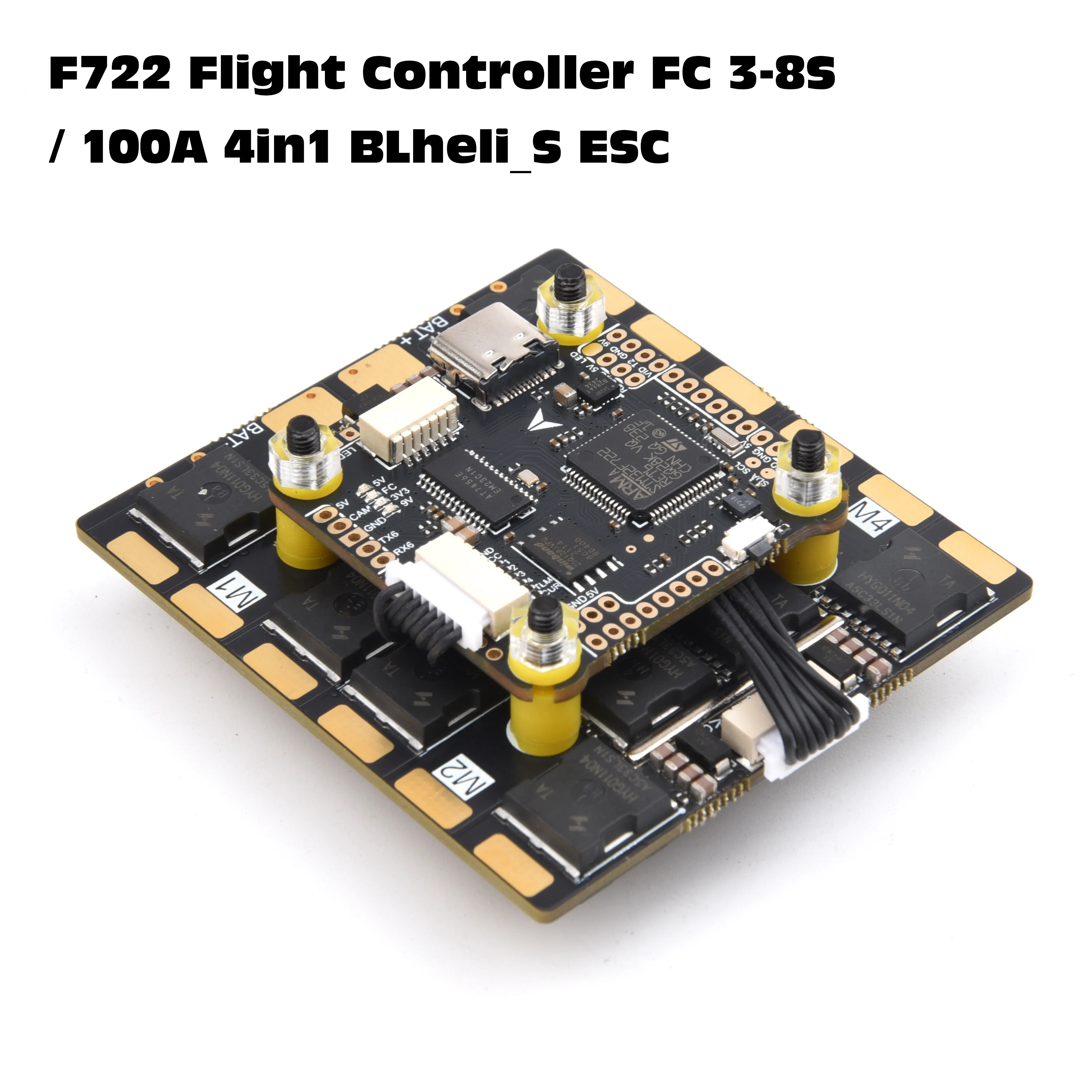 

Контроллер полета F7 F722 FC 3-8S Lipo 5V/9V BEC и 100A 4in1 BLheli_S ESC Stacks для RC 13-дюймового 15-дюймового FPV Racing Freestyle Drone