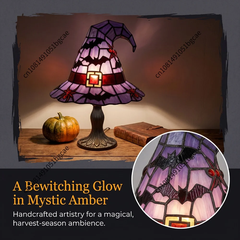 Gothic Wizard Hats Night Light Multifunctional Halloween Tabletop Lamps Wear Resist for Bedroom Mantel Bookshelf Entryway