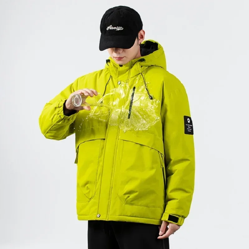 New Winter Jacket Men Warm Waterproof Hooded Zip-up Padded Windbreaker Thick Brand Designer Outdoor Windproof Oversize Coat Male