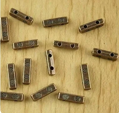 

50pcs 10.6x3.1x2.6mm Alloy charms antiqued copper 2 holes bar spacer beads HWH2364