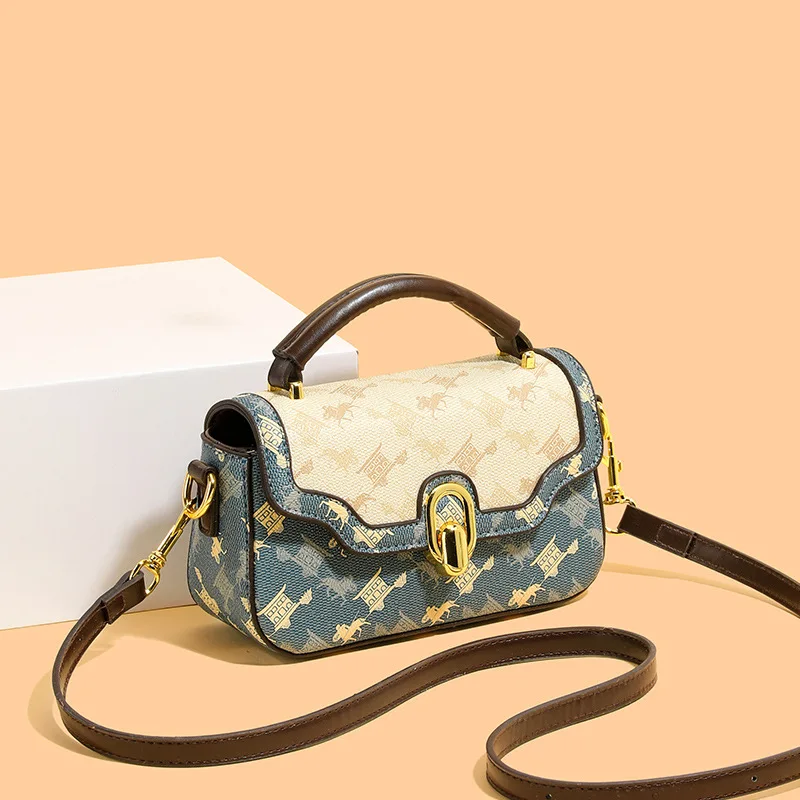 

Premium print 2026 new light luxury color handbag commuting with small square bag single-shoulder crossbody bag carriage