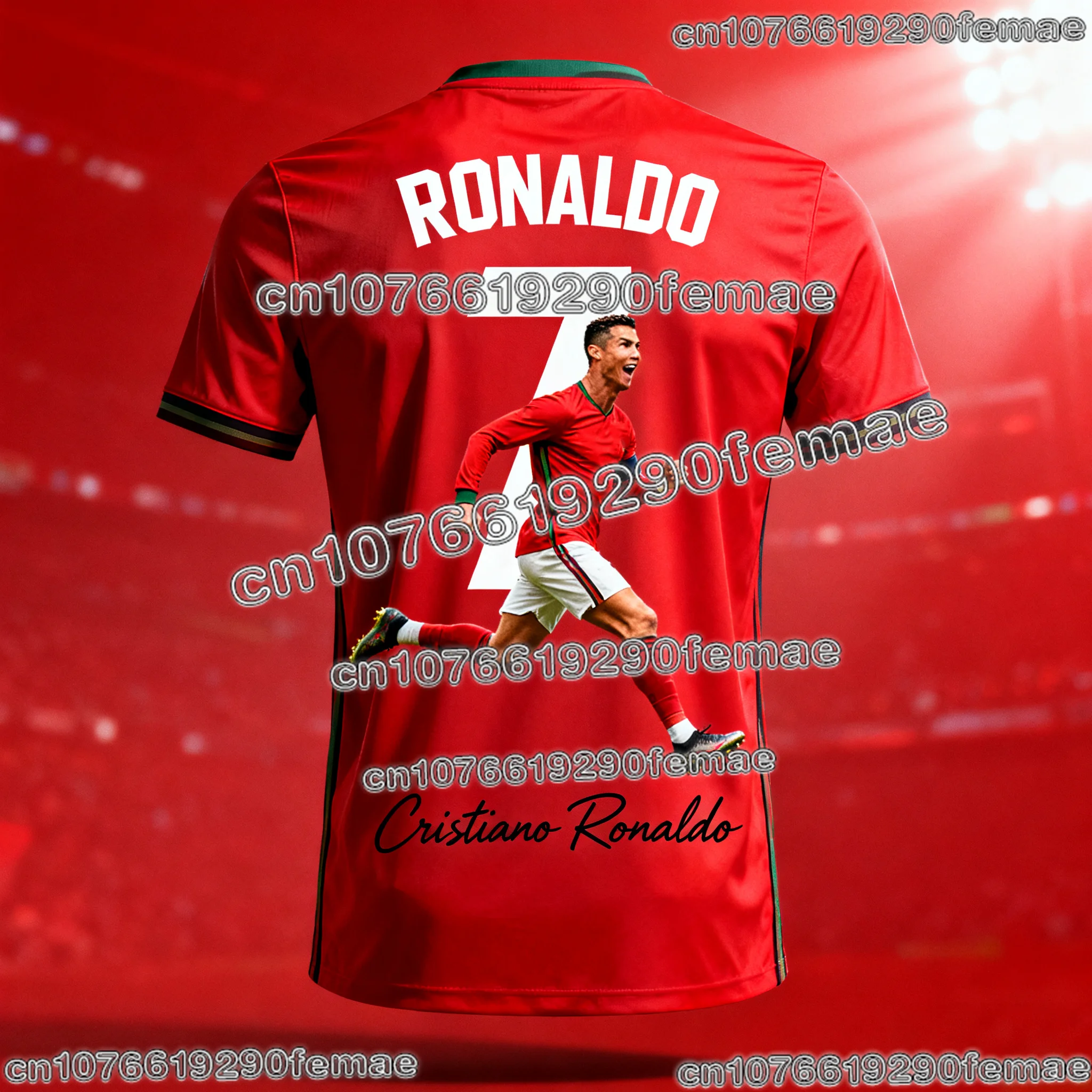 جديد رونالدو # 7 تي شيرت كرة قدم مطبوع ثلاثي الأبعاد للأولاد والبنات والرجال والنساء لتدريب كرة القدم ملابس رياضية كاجوال قابلة للتنفس بأكمام قصيرة