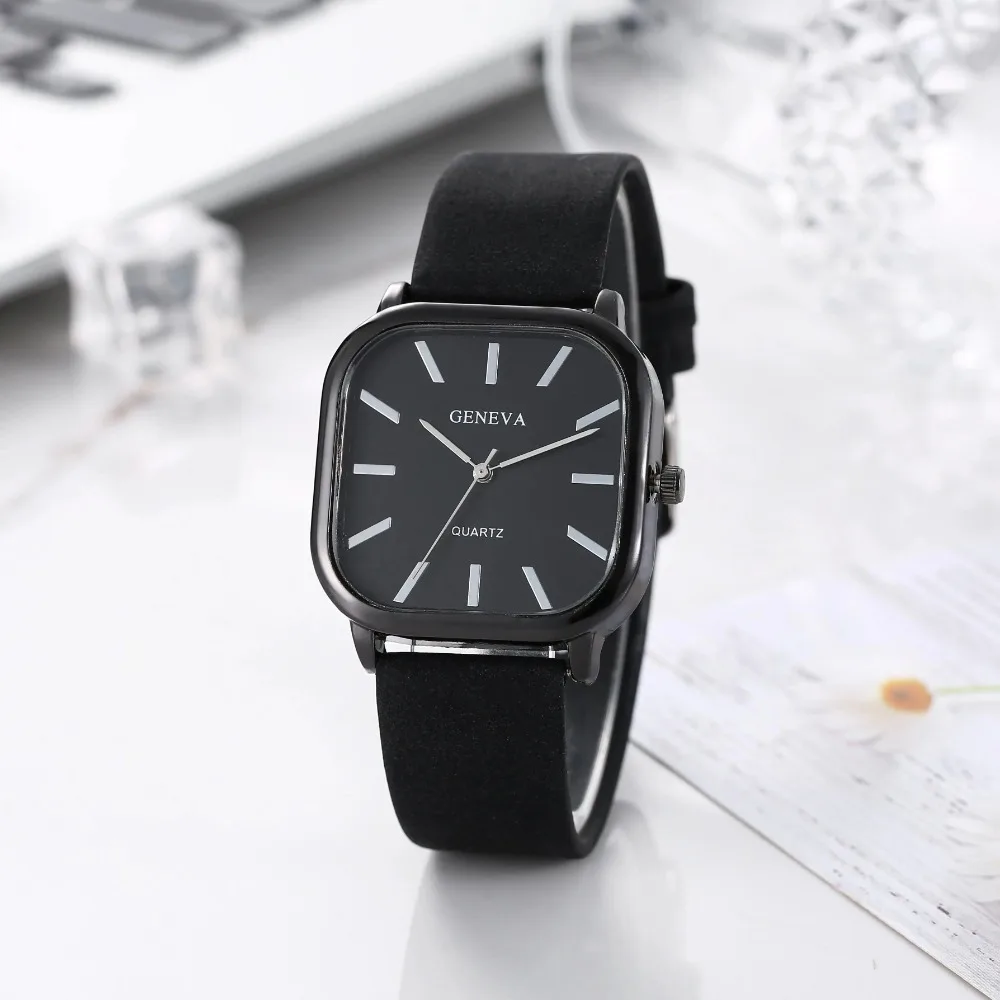 Retro Square Quartz Fashion Watch Simple Luxury Square Dial Watches Leather Band Wristwatch for Men Women Clock Relogio Feminino