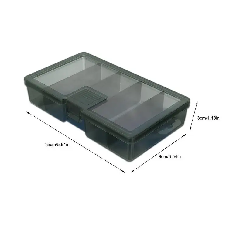 Cajas de almacenamiento de señuelos de pesca, caja de señuelos ajustable de alta resistencia con múltiples rejillas, cajas de almacenamiento portátiles multifuncionales con