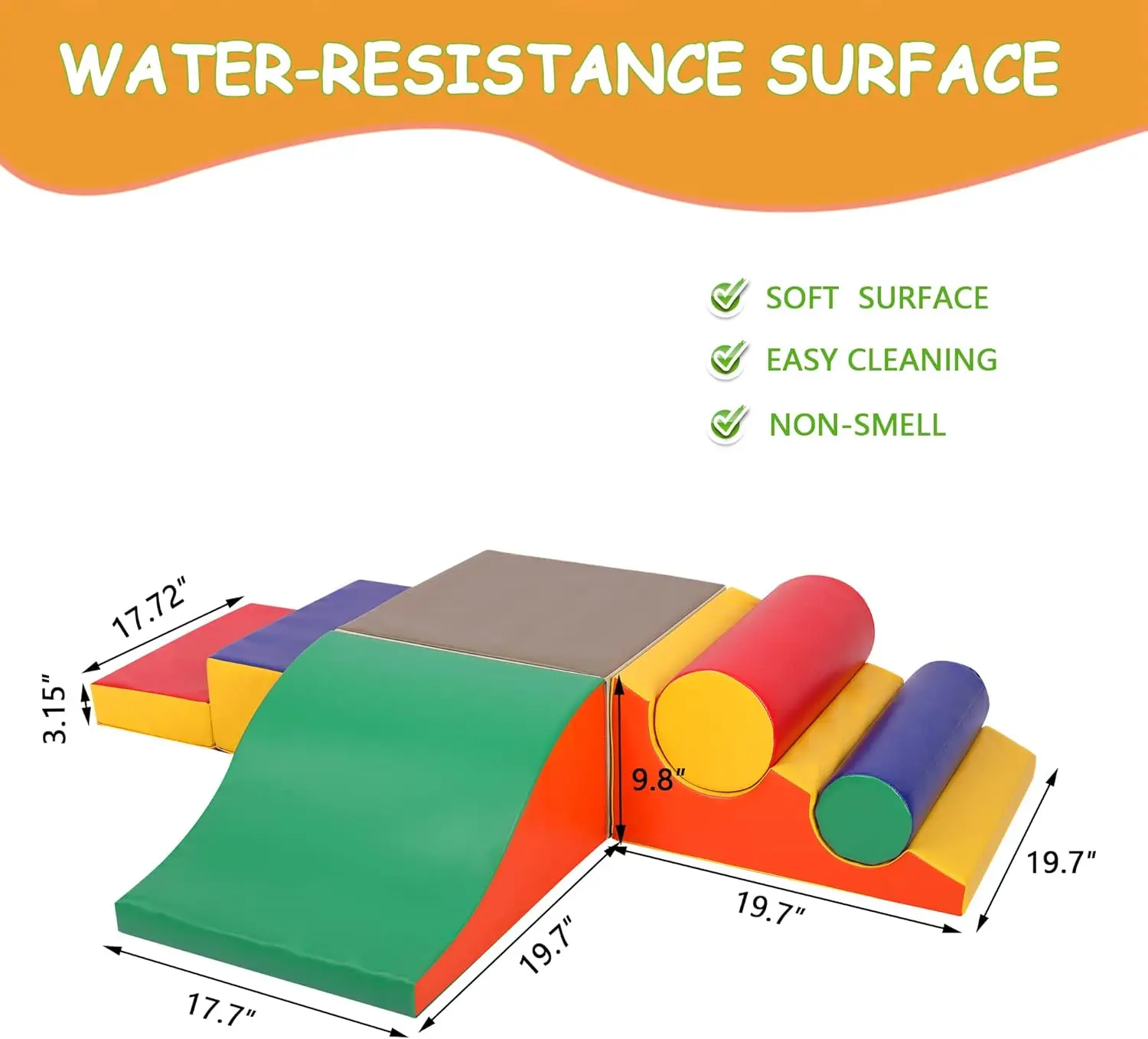 ชุดปีนเขาโฟมสําหรับเด็กวัยหัดเดินในร่ม - ชุดของเล่นกิจกรรมแบบนุ่มสําหรับปีนและคลานสําหรับเด็ก - อุปกรณ์ยิมนาสติกสําหรับปีนเขาสําหรับเดิน