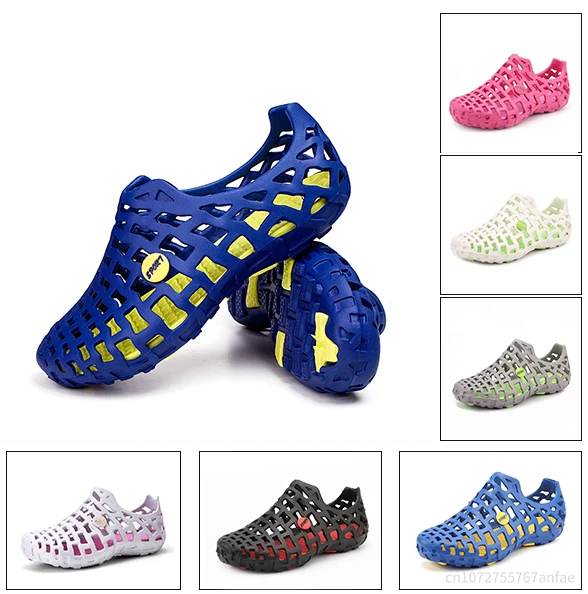 

Summer Couple Water Shoes Outdoor Hollow Breathable Water Surface Pleasure Garden Sandals Beach Shoes Mens Shoes EVA Materia